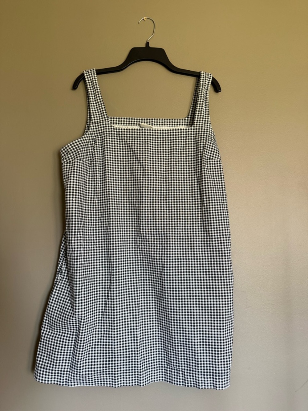 a new day Black & White Gingham Square-Neck Mini Dress